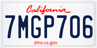 CA license plate 7MGP706