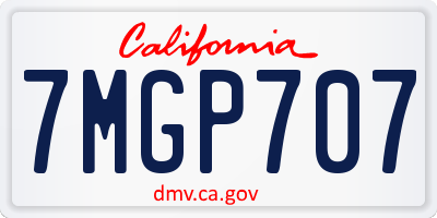 CA license plate 7MGP707