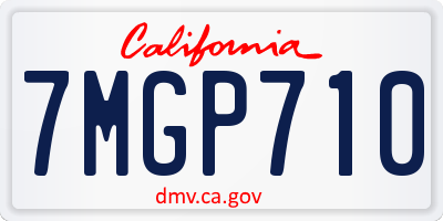 CA license plate 7MGP710