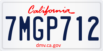 CA license plate 7MGP712