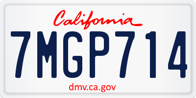 CA license plate 7MGP714