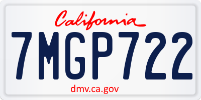 CA license plate 7MGP722