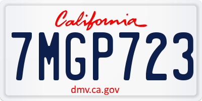 CA license plate 7MGP723
