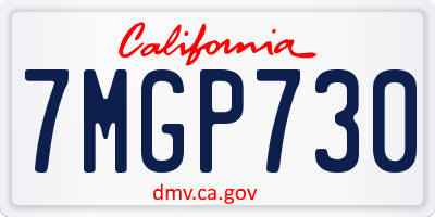 CA license plate 7MGP730