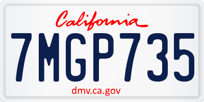CA license plate 7MGP735