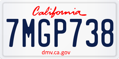 CA license plate 7MGP738