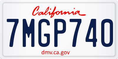 CA license plate 7MGP740