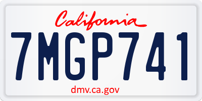 CA license plate 7MGP741
