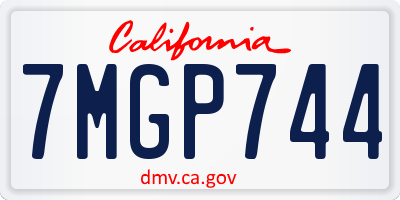 CA license plate 7MGP744