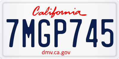 CA license plate 7MGP745