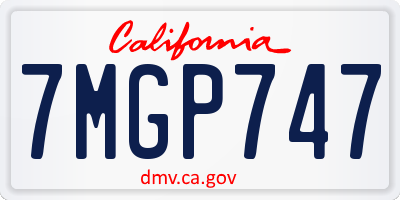 CA license plate 7MGP747