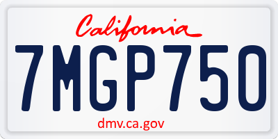 CA license plate 7MGP750