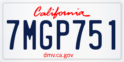 CA license plate 7MGP751