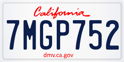 CA license plate 7MGP752