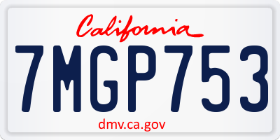 CA license plate 7MGP753