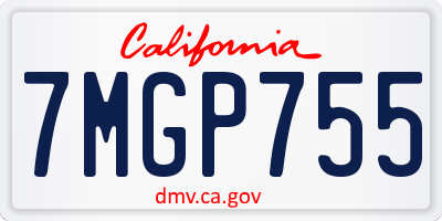 CA license plate 7MGP755