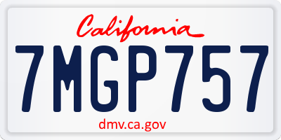 CA license plate 7MGP757