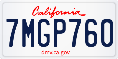 CA license plate 7MGP760