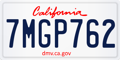 CA license plate 7MGP762