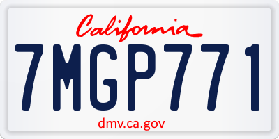 CA license plate 7MGP771