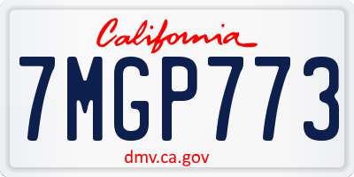 CA license plate 7MGP773