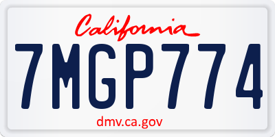 CA license plate 7MGP774