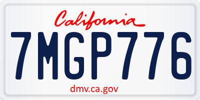 CA license plate 7MGP776