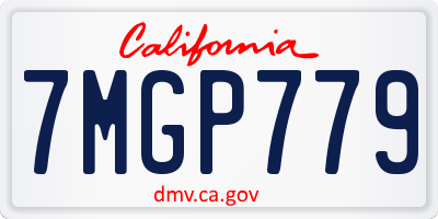 CA license plate 7MGP779