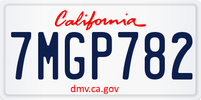 CA license plate 7MGP782
