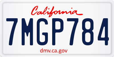 CA license plate 7MGP784