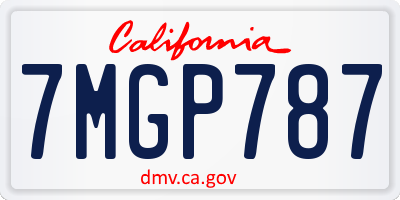 CA license plate 7MGP787