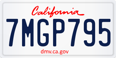 CA license plate 7MGP795