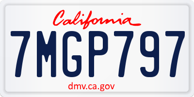 CA license plate 7MGP797
