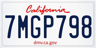 CA license plate 7MGP798