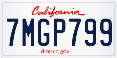 CA license plate 7MGP799