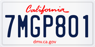 CA license plate 7MGP801