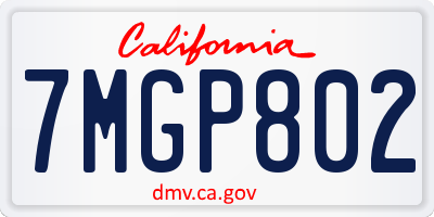 CA license plate 7MGP802