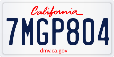 CA license plate 7MGP804