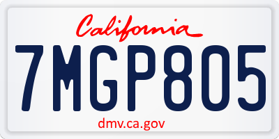 CA license plate 7MGP805