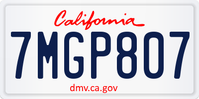 CA license plate 7MGP807