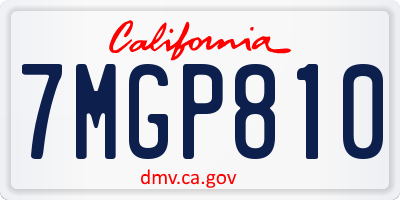 CA license plate 7MGP810