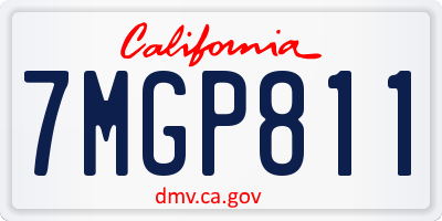 CA license plate 7MGP811