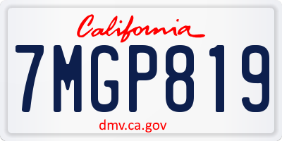 CA license plate 7MGP819