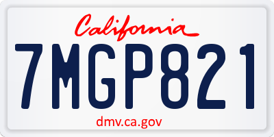 CA license plate 7MGP821