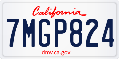 CA license plate 7MGP824