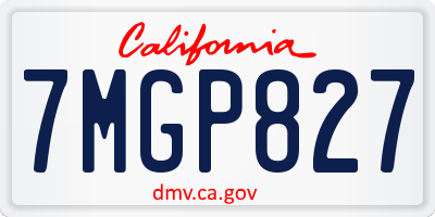 CA license plate 7MGP827