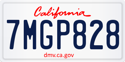 CA license plate 7MGP828