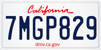 CA license plate 7MGP829