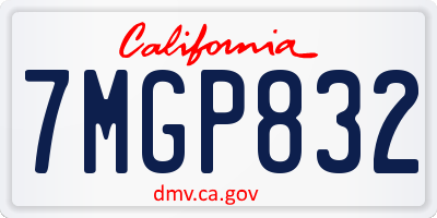 CA license plate 7MGP832