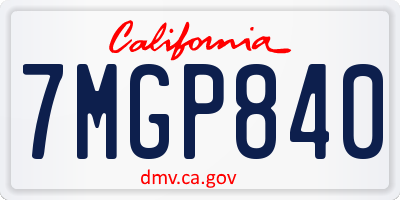 CA license plate 7MGP840